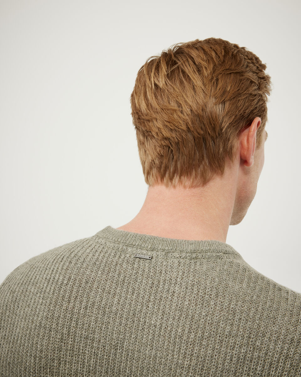 Cable Crew Neck Knit, Khaki, hi-res